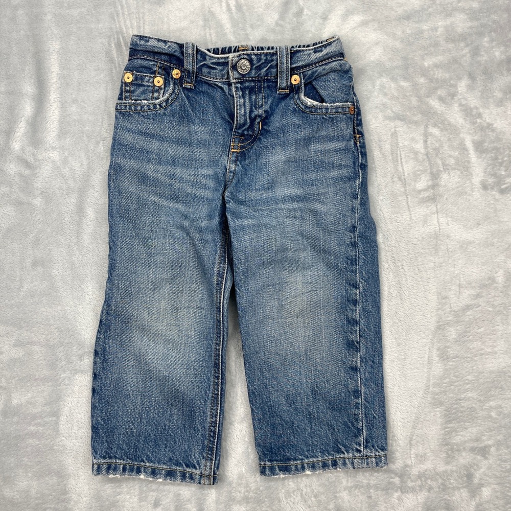 Polo Ralph Lauren Kids Jeans Size 24M Denim‎ Blue Elastic Waist Straight Leg
